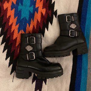 8 Harley Davidson Leather Platform Boots